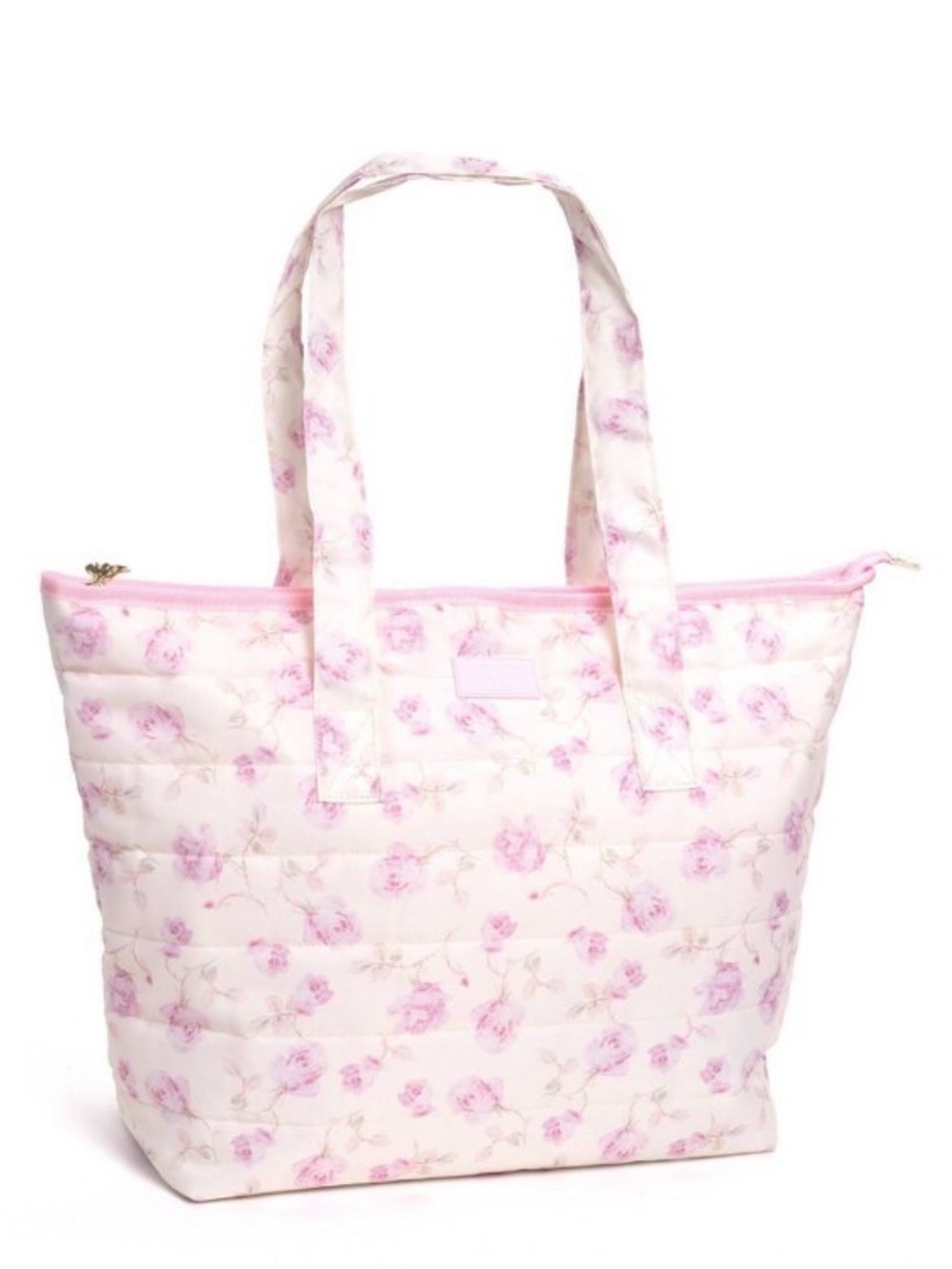 NWT Loveshackfancy x Target Yoobi Ribbon Rosa Quilted Tote Bag Sterling Dusk